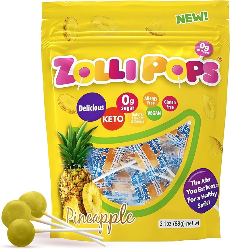 Zollipops Clean Teeth Lollipops - Pineapple Flavor - Image 1